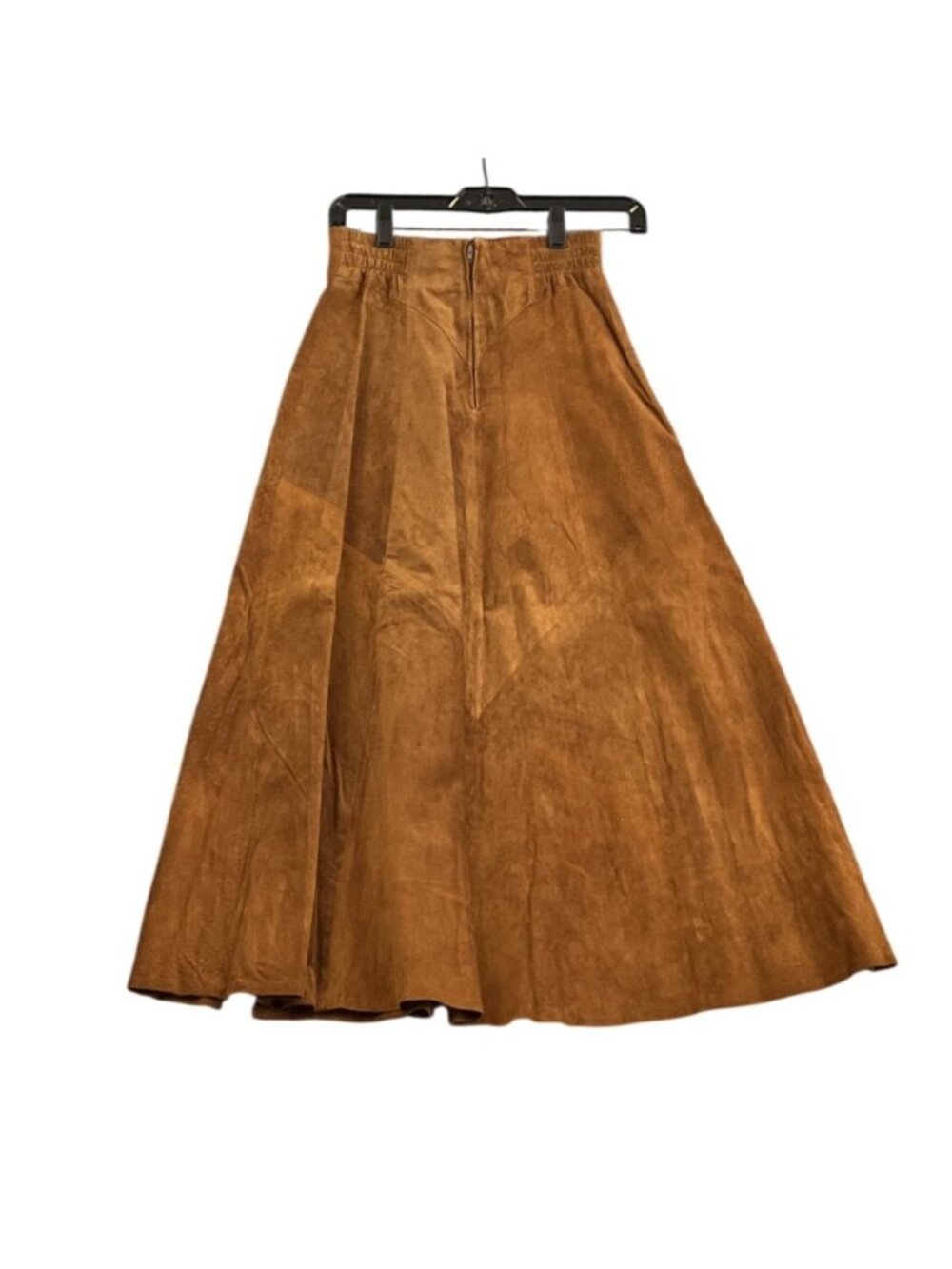 VTG Positano Pelle Women Petite Skirt Brown Suede Western A Line Boho Chic USA - Picture 4 of 12